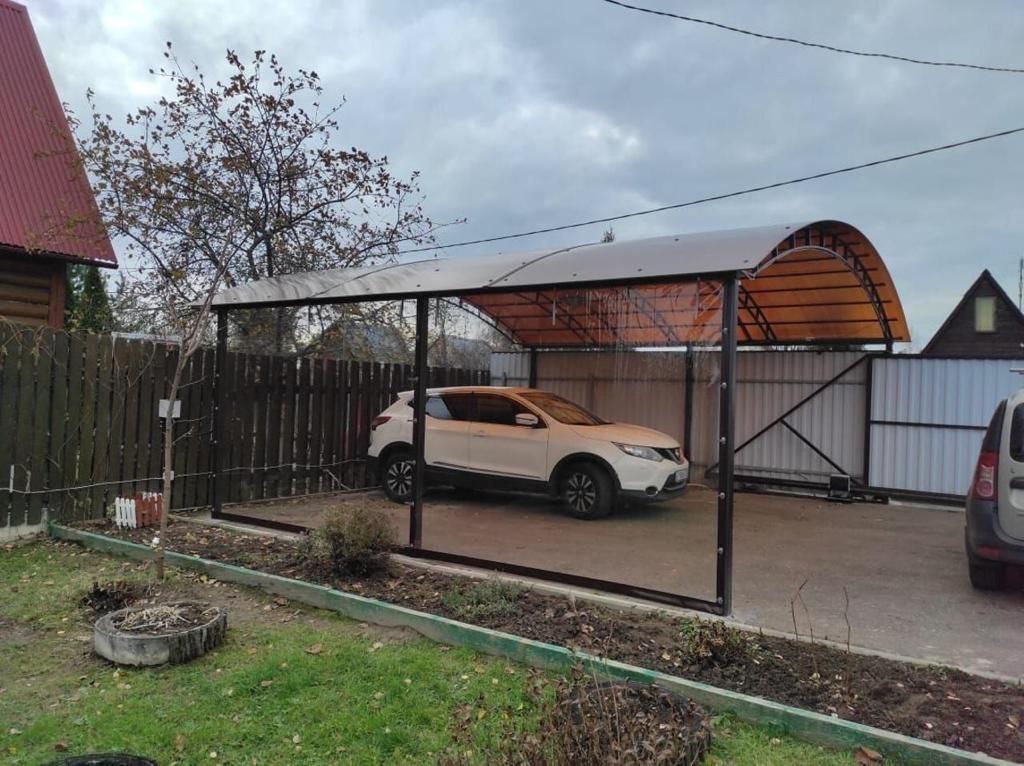 Прозрачные шторы ПВХ для навеса под автомобиль в Колпне